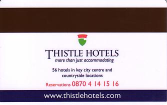 Hotel Keycard Thistle Hotels Generic Back