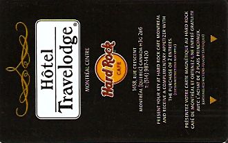 Hotel Keycard Travelodge Montreal Canada Front