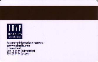 Hotel Keycard Sol Melia - Tryp Barcelona Spain Back