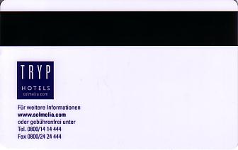 Hotel Keycard Sol Melia - Tryp Bochum Germany Back
