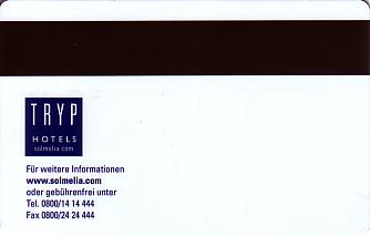 Hotel Keycard Sol Melia - Tryp Celle Germany Back