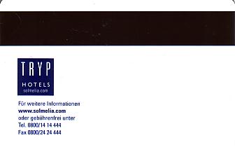 Hotel Keycard Sol Melia - Tryp Dormagen Germany Back