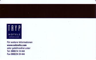 Hotel Keycard Sol Melia - Tryp Dortmund Germany Back