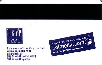 Hotel Keycard Sol Melia - Tryp Gijon Spain Back