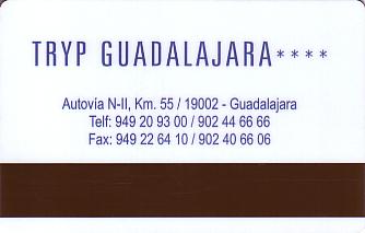 Hotel Keycard Sol Melia - Tryp Guadalajara Mexico Back