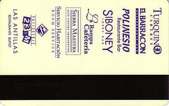 Hotel Keycard Sol Melia - Tryp Havana Cuba Back