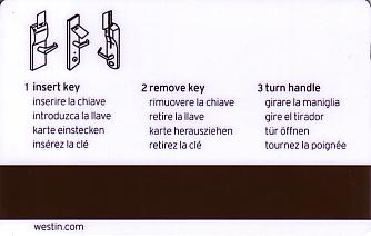 Hotel Keycard Westin Generic Back