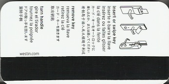 Hotel Keycard Westin Generic Back