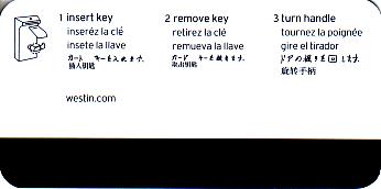 Hotel Keycard Westin Generic Back