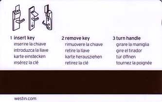 Hotel Keycard Westin Generic Back