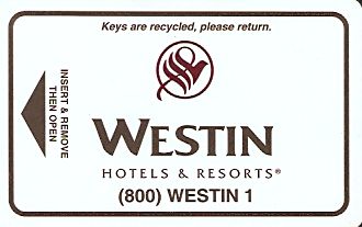 Hotel Keycard Westin Generic Front