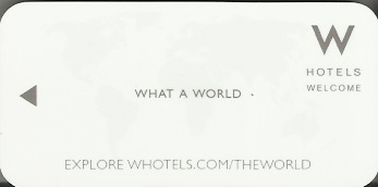 Hotel Keycard W Hotels Generic Front