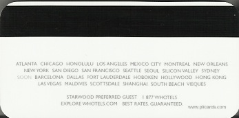 Hotel Keycard W Hotels Generic Back