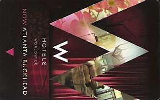 Hotel Keycard W Hotels Atlanta U.S.A. Front