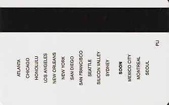 Hotel Keycard W Hotels Mexico City Mexico Back